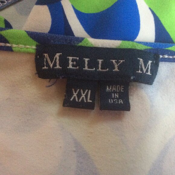 Melly M Bright Blue/Green/White Golf Hiking EUC Activewear Pullover Size XXL - Picture 3 of 5